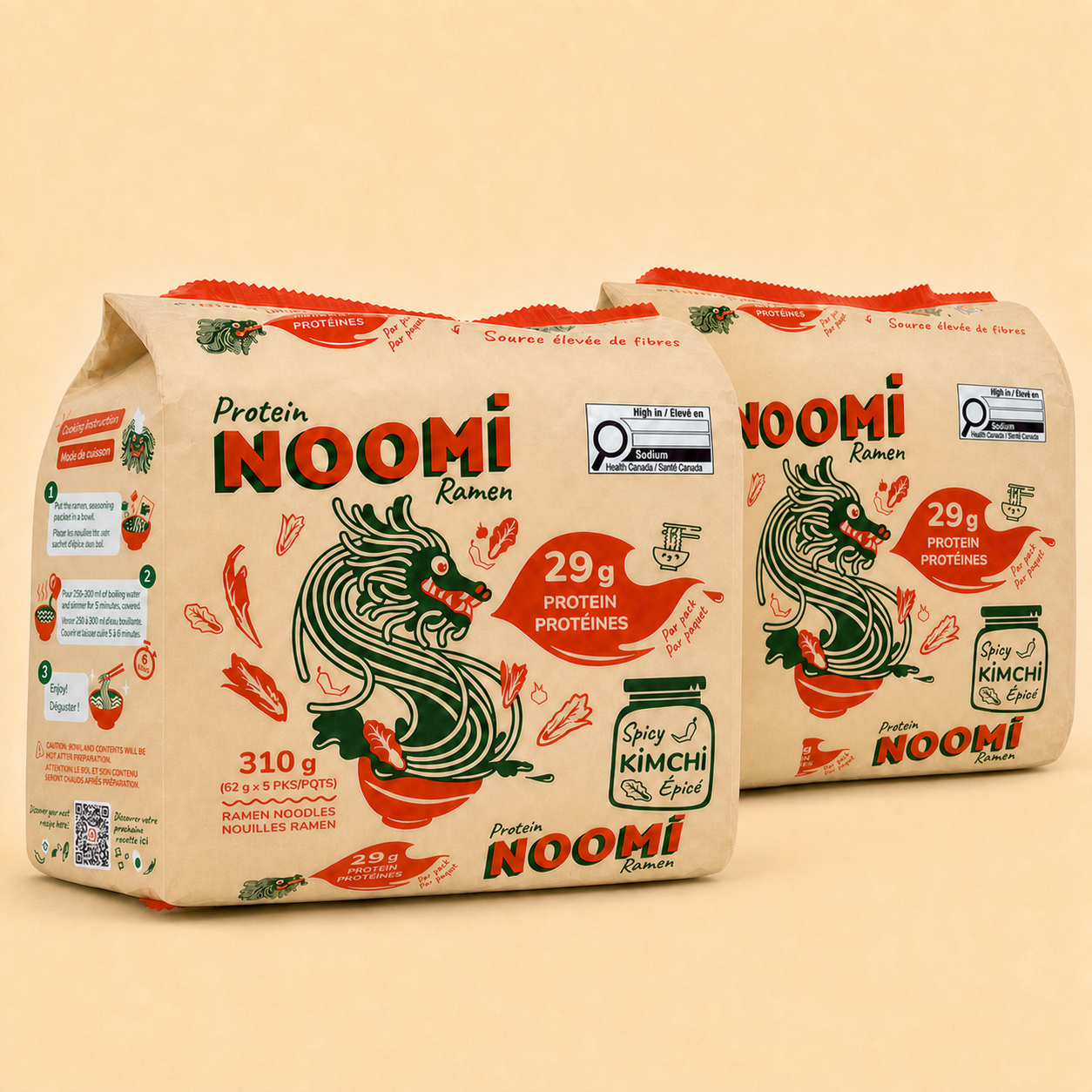 Noomi Kimchi High-Protein Ramen Founders Double 5 Pack